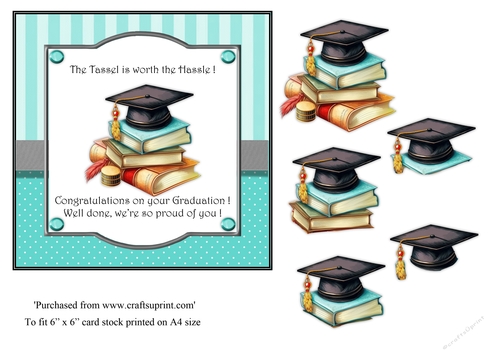 #1 Graduation celebration topper for 6x6 card 