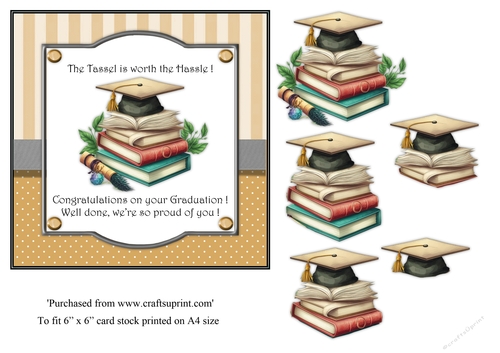 #3 Graduation celebration topper for 6x6 card 