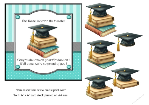 #6 Graduation celebration topper for 6x6 card 