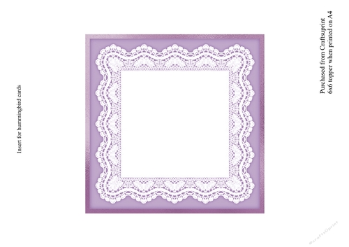 Insert for set of hummingbird topper for 6x6 card with various greetings