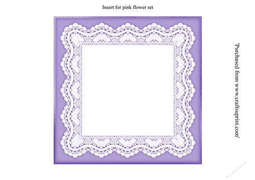 Insert for Beautiful Purple floral card topper for 7x7 card
