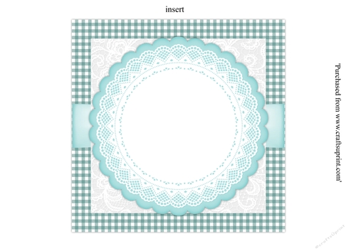 Insert for Beautiful floral bouquet card topper for 7x7 card
