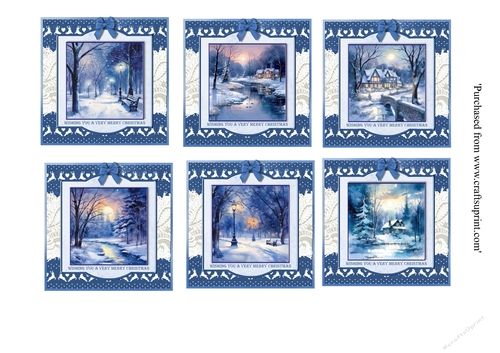 Christmas winter scenes quick card kit for 7x7 cards