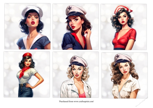 #3 Vintage Sailor Pin up Girls 