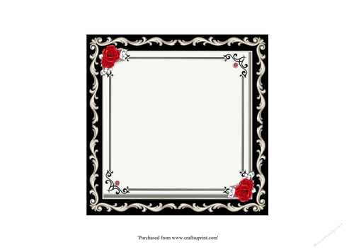 Insert for Chic lady in red dress with red roses and champagne female birthday card topper for 6x6 card.