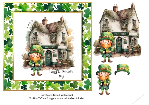 ST PATRICKS DAY 7x7 CARD TOPPER