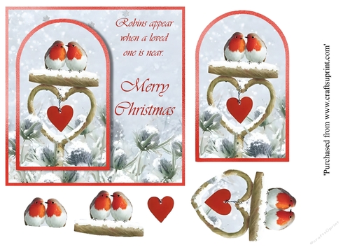 Robin Christmas topper for 6x6 card