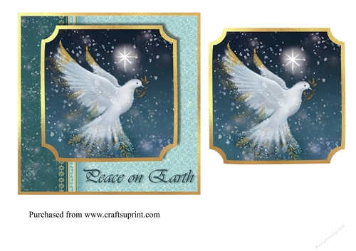 Dove of Peace Christmas topper for 6x6 card