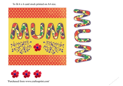 Mothers Day  for 6 x 6 card topper