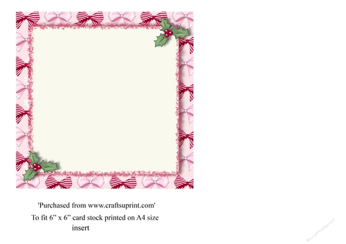 HO HO HO Christmas card insert for topper for 6x6 card