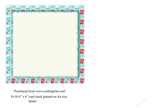 Let it snow Christmas card insert for topper for 6x6 card
