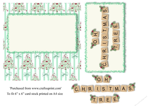 Oh Christmas tree Christmas card topper for 6x6 card