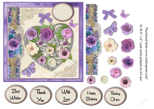 Birthday butterflies 6 x 6 card topper with decoupage