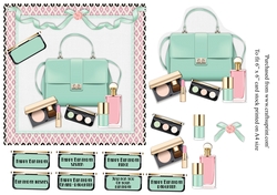 Female birthday card handbag & make up topper for 6x6 card