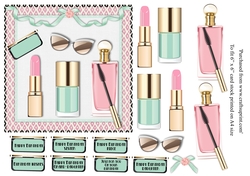 Female birthday card make up topper for 6x6 card