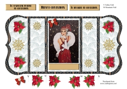 Art deco female pop out Christmas card