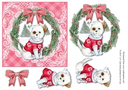 Cosy Puppy in jumper topper for 6x6 card