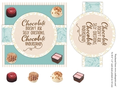Funny Chocolate themed birthday card topper for 6x6 card