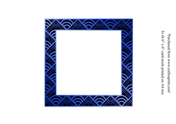  Insert for Art Deco couple Christmas card topper for 6x6 card in blue