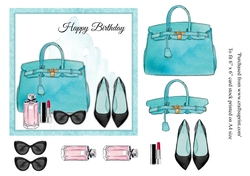Breakfast at Tiffanys inspired flower and perfume card topper for 6x6 card