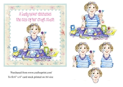 Funny female birthday card toppers for 6x6 card