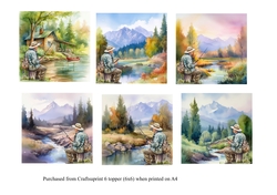 6 Grandpa fishing card toppers