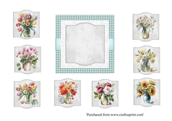 Beautiful flowers in vases kit with matching insert for 7x7 cards