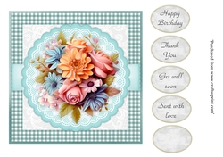 #4 Beautiful floral bouquet card topper for 7x7 card