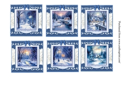 Christmas winter scenes quick card kit for 7x7 cards