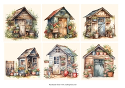 Garden shed set of 6 backgrounds