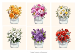 Floral tubs card front