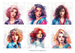 Retro 80s girls card fronts