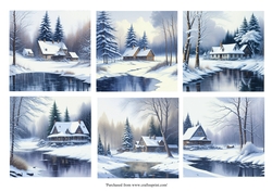 Christmas winter scenes kit for 8x8 cards