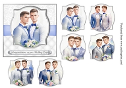 Beautiful Gay Wedding topper set of 6 for 8x8 cards