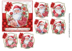  Beautiful Christmas Santa topper set of 6 for 8x8 cards