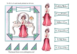 Art deco Mothers day topper for 6 x 6 card