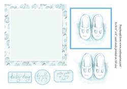 New baby boy blue shoes 6 x 6 card topper
