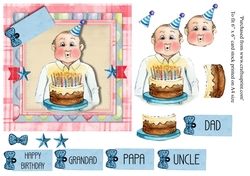 Grandad, Dad, Uncle birthday card topper for 6 x 6 cardstock