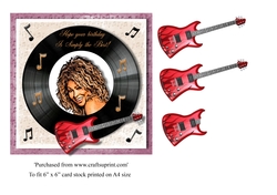 Tina Turner themed birthday card with  Hope your birthday is Simply the Best  greeting for card 6 x 6