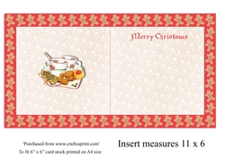 Christmas Hot chocolate with seasonal cookies on gingerbread men background insert 11x6