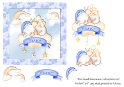 New Baby Boy card topper for 6 x 6 card