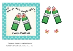Gin themed Christmas card toppers 6x6