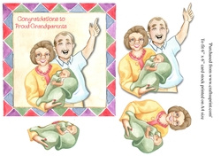 Congratulations to new Grand - Parents card , 6x6 topper 