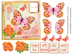 Birthday butterflies 6 x 6 card topper with decoupage