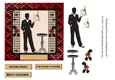 Male Art Deco Christmas card topper for 6x6 card