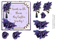 Beautiful Purple roses friendship card topper for 6x6 card
