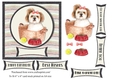 Cute dog in basket birthday card topper for 6x6 card