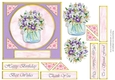 Pastel purple and white lillies in vase topper for 6x6 card