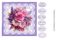 #3 Beautiful Purple floral card topper for 7x7 card