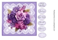 #4 Beautiful Purple floral card topper for 7x7 card